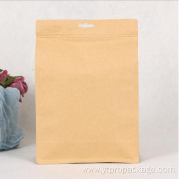 Custom Logo Printed Stand-Up Ziplock Kraft Paper Bags